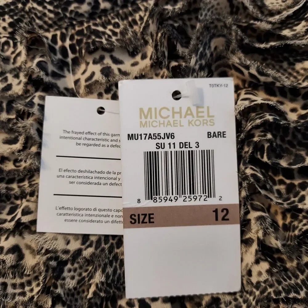 MICHAEL Michael Kors Womens size 12 Snake Print Tiered Ruffled Skirt NWT